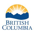 British Columbia logo featuring a sun rising over mountains and water with the text 'BRITISH COLUMBIA'