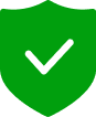 Green shield icon with a checkmark inside
