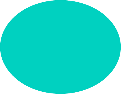 A solid teal-colored circle on a black background.