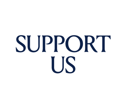 Support Us text in blue on a black background.