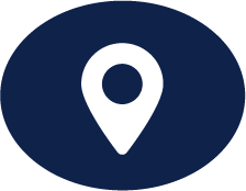 Map pin icon on a dark blue background