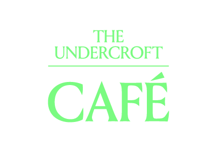 Logo for The Undercroft Café in green text on a black background.