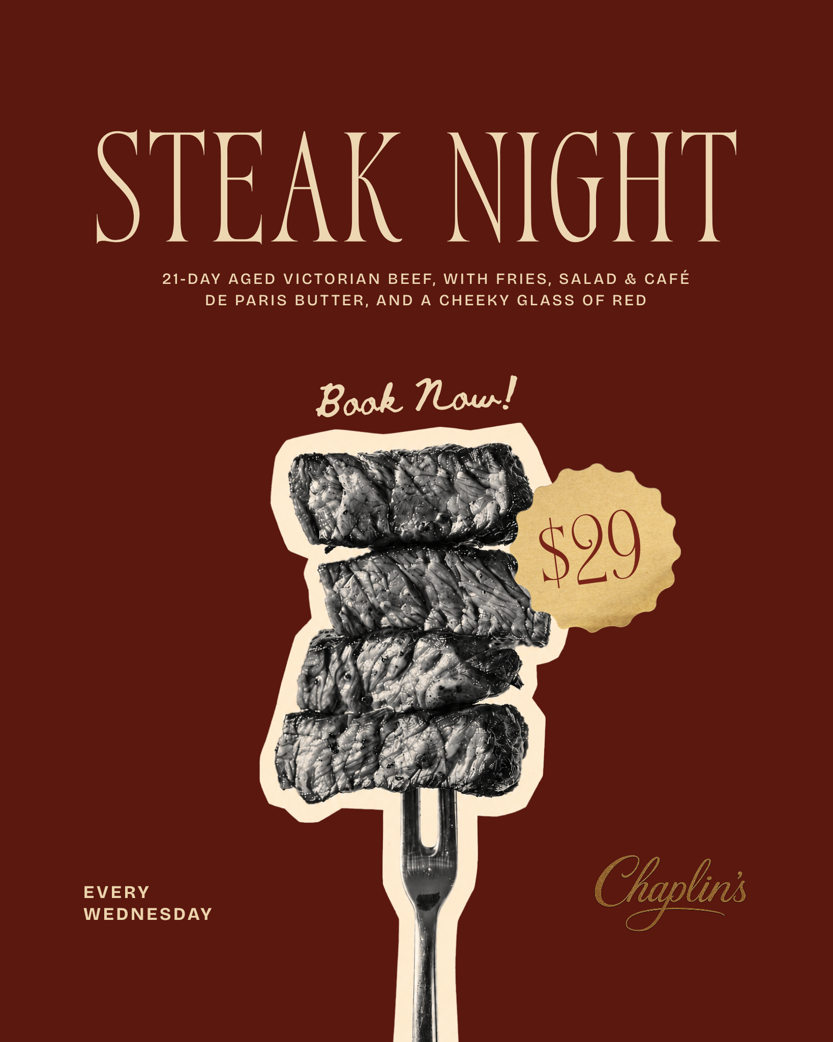 Signature Steak Night on Lygon Street