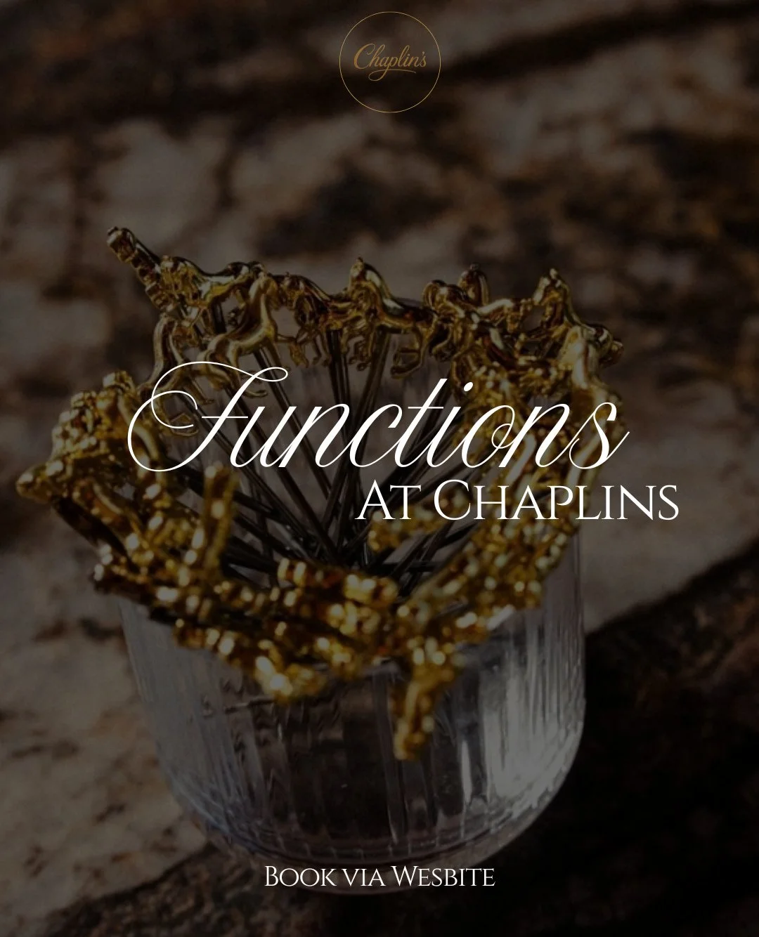 Make Chaplin&rsquo;s yours for the occasion.⁠
⁠
Birthdays, weddings, engagements, private dinners or whatever else deserves a celebration.⁠
⁠
We will take care of the food and drinks. You bring the people.⁠
⁠
Enquire via our website for a function pa