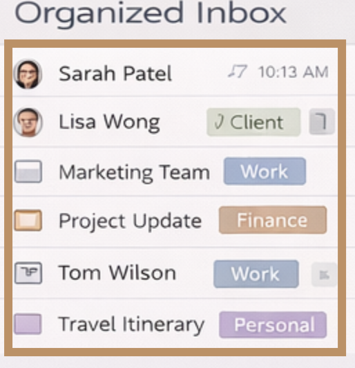an image of an organized inbox