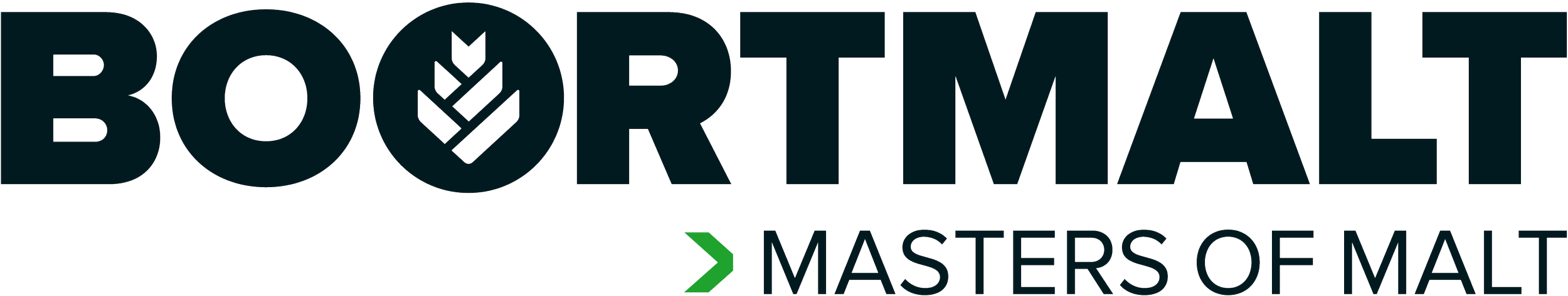 The logo of Borthmat, a brand associated with Masters of Malt, featuring the brand name in bold dark letters, a stylized barley icon inside the letter 'O', and a green arrow pointing to the right.