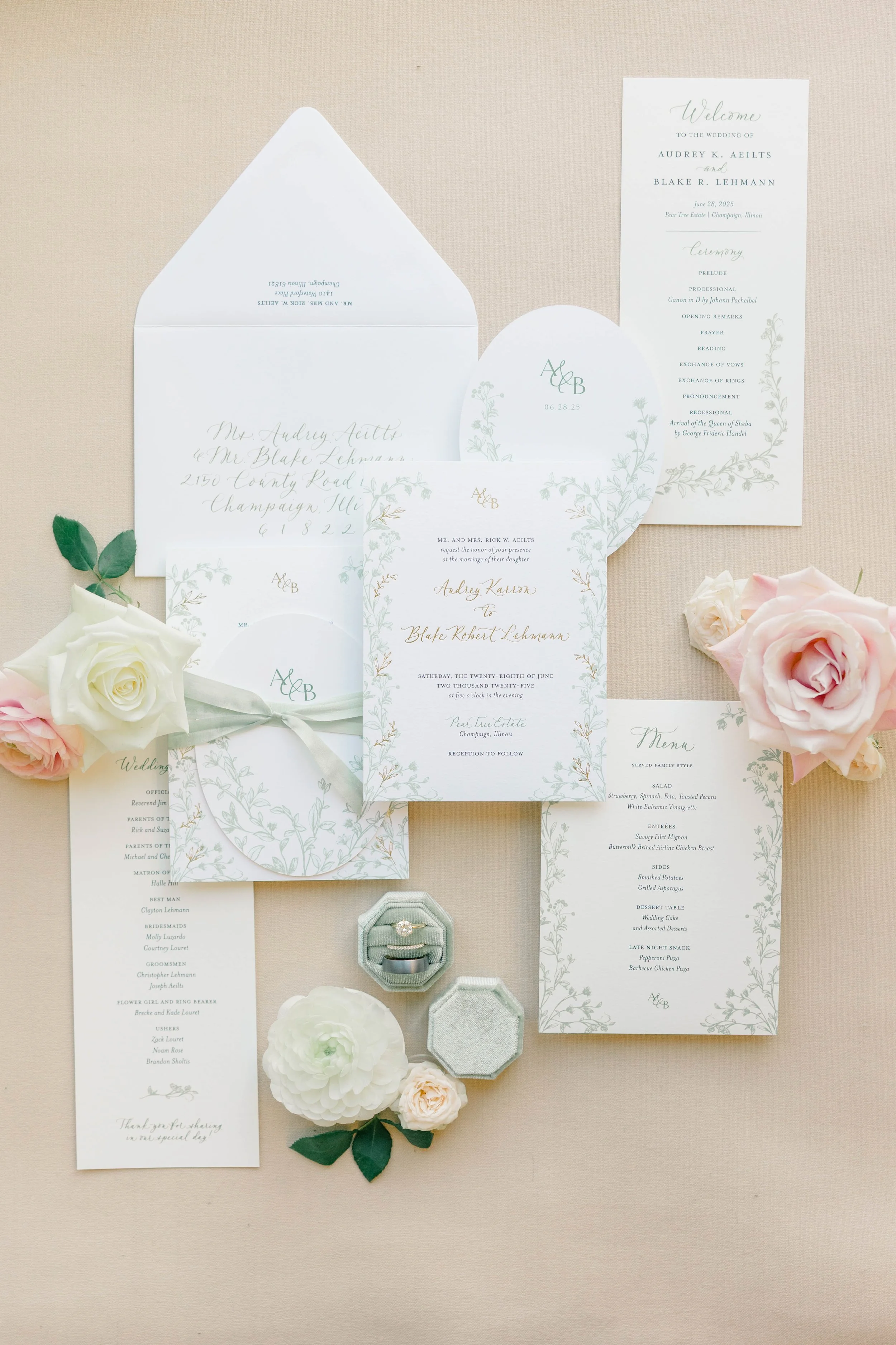 618 events invite flat lay
