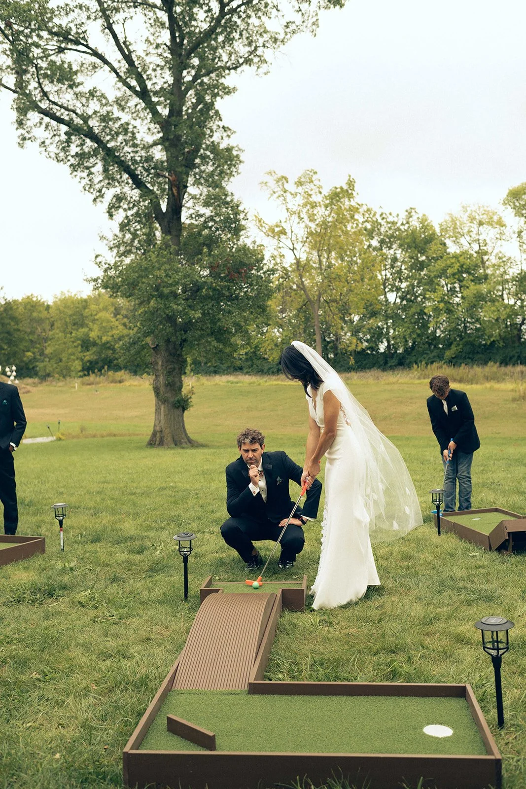 618 events wedding couple mini golf