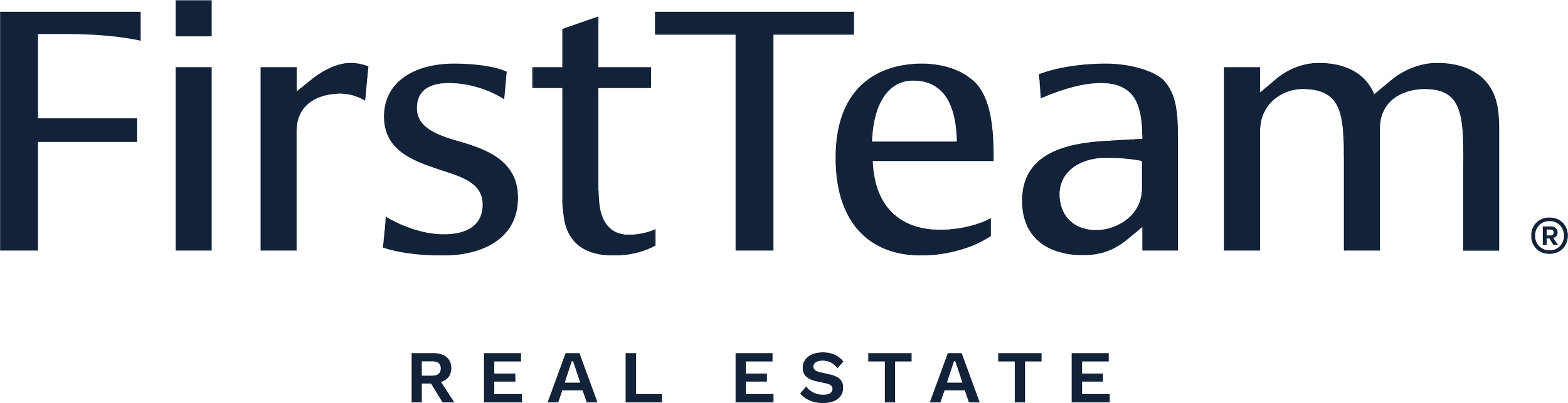 First Team Real Estate logo in blue and white.