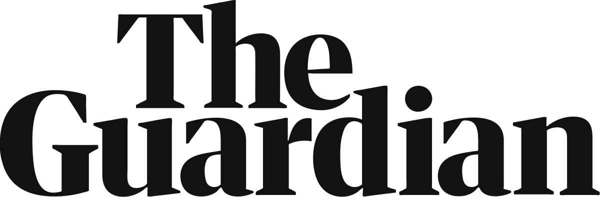 Black text on a transparent background that reads "The Guardian" in a serif font.