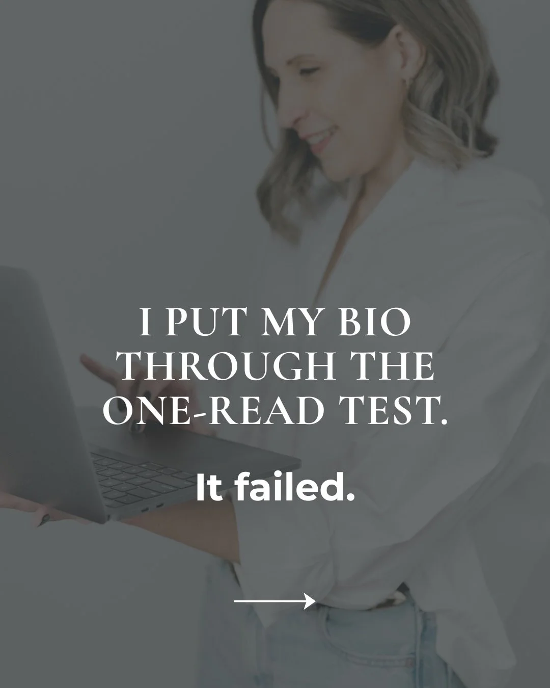 Yesterday I told you I was auditing my own inquiry process. Publicly.

First stop&hellip; my Instagram bio.

Here&rsquo;s the test I put it through (the one I make every client audit and test too).

Could a total stranger read it once and know exactl