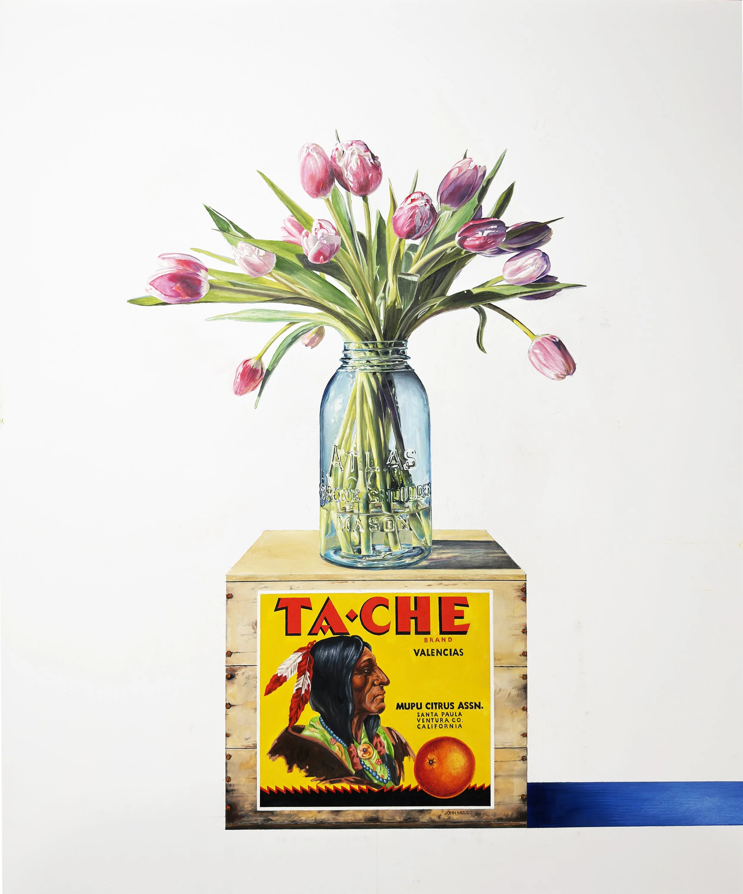 "TaChe Tulips"  36x30  oil on panel The Coors Western Art Exhibit & Sale Jan 6-7 2027