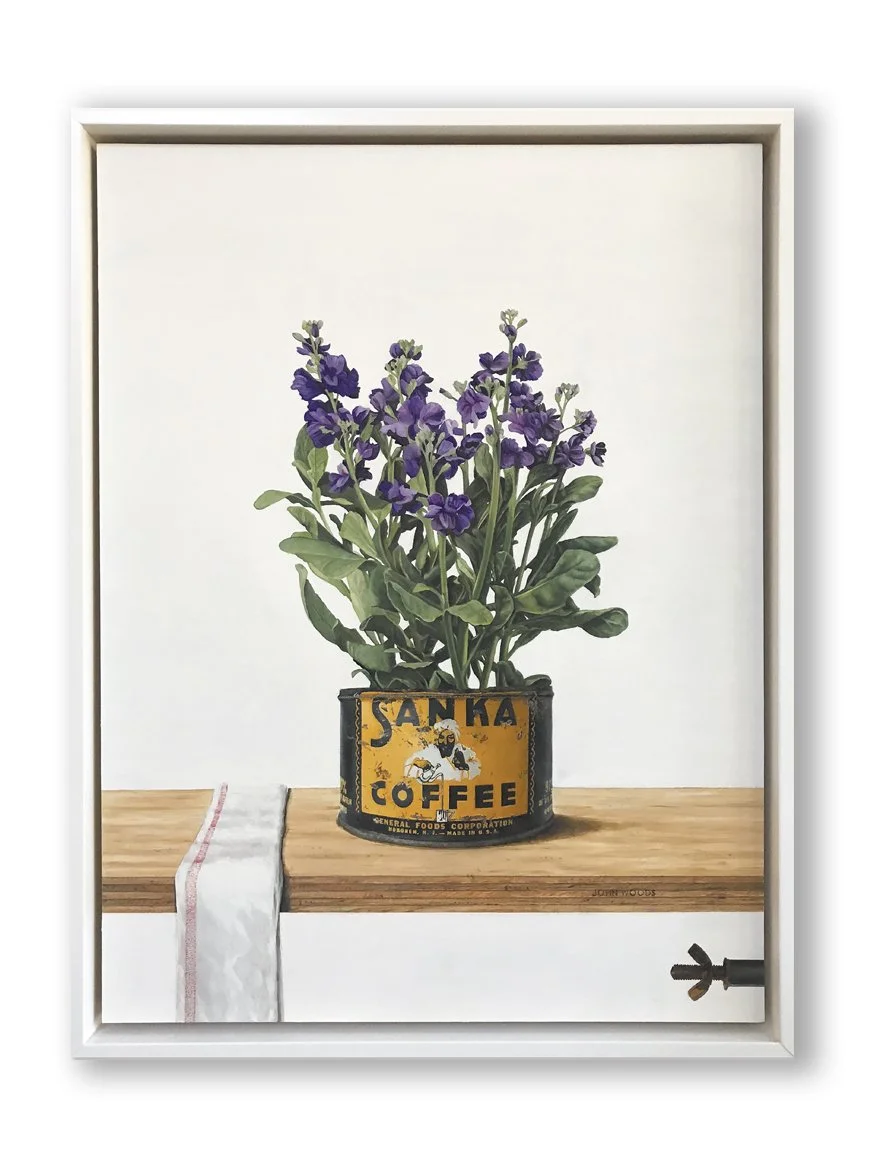 "Sanka & Flowers" - Oil on panel 30x24 inches 2022 - Private collection