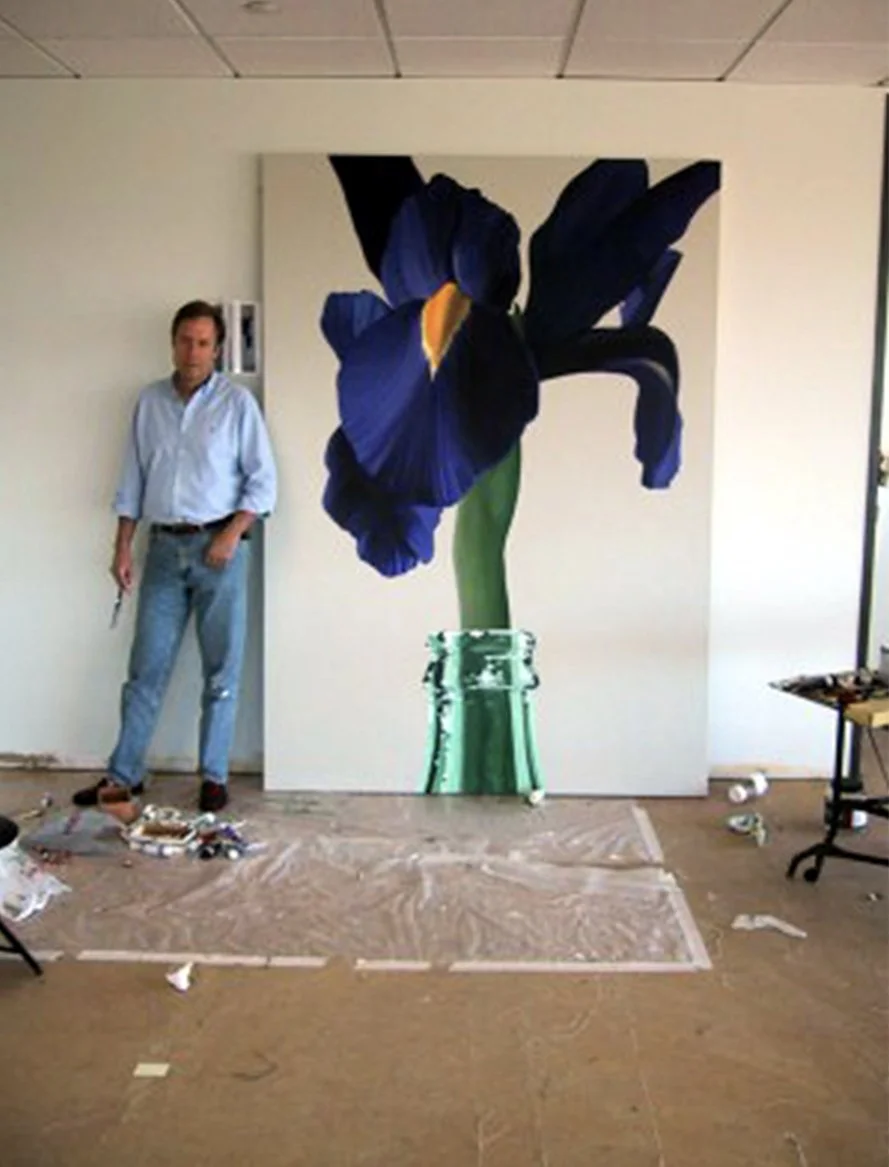 "Iris & Coke Bottle" - Acrylic on canvas  96x74 inches 2002 - Collection of NBH Corporation, Denver, CO
