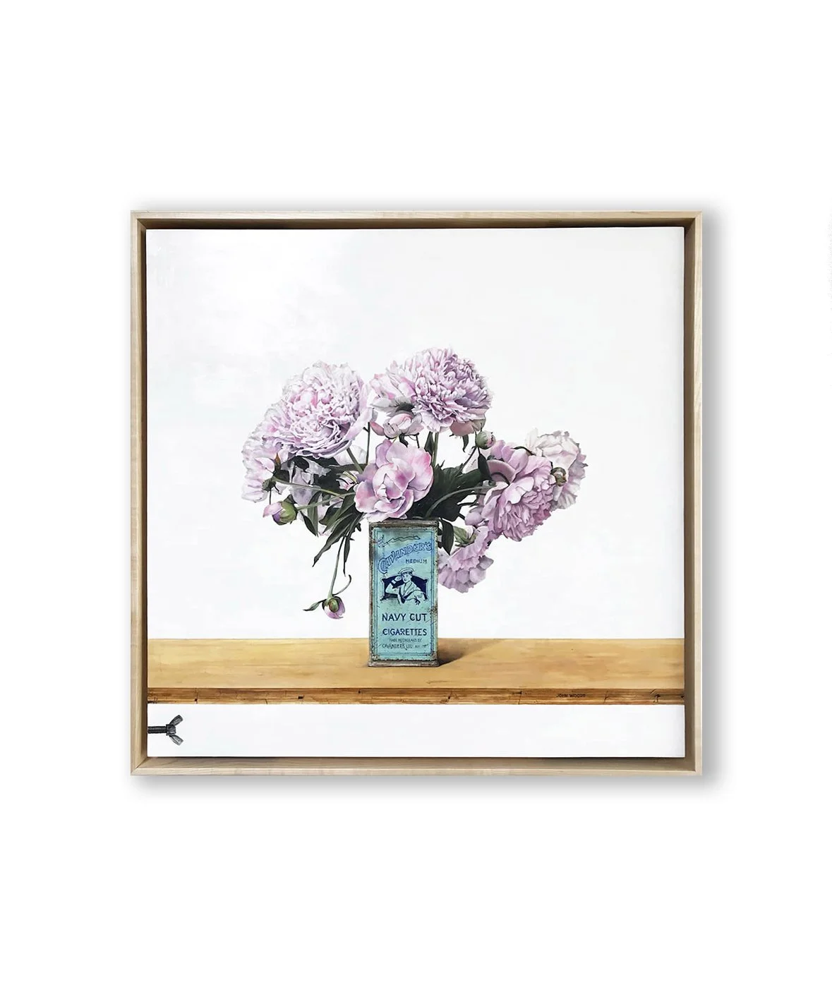 "Navy Cut Peony" - Oil on panel 24x24 inches - 2023  Private Collection