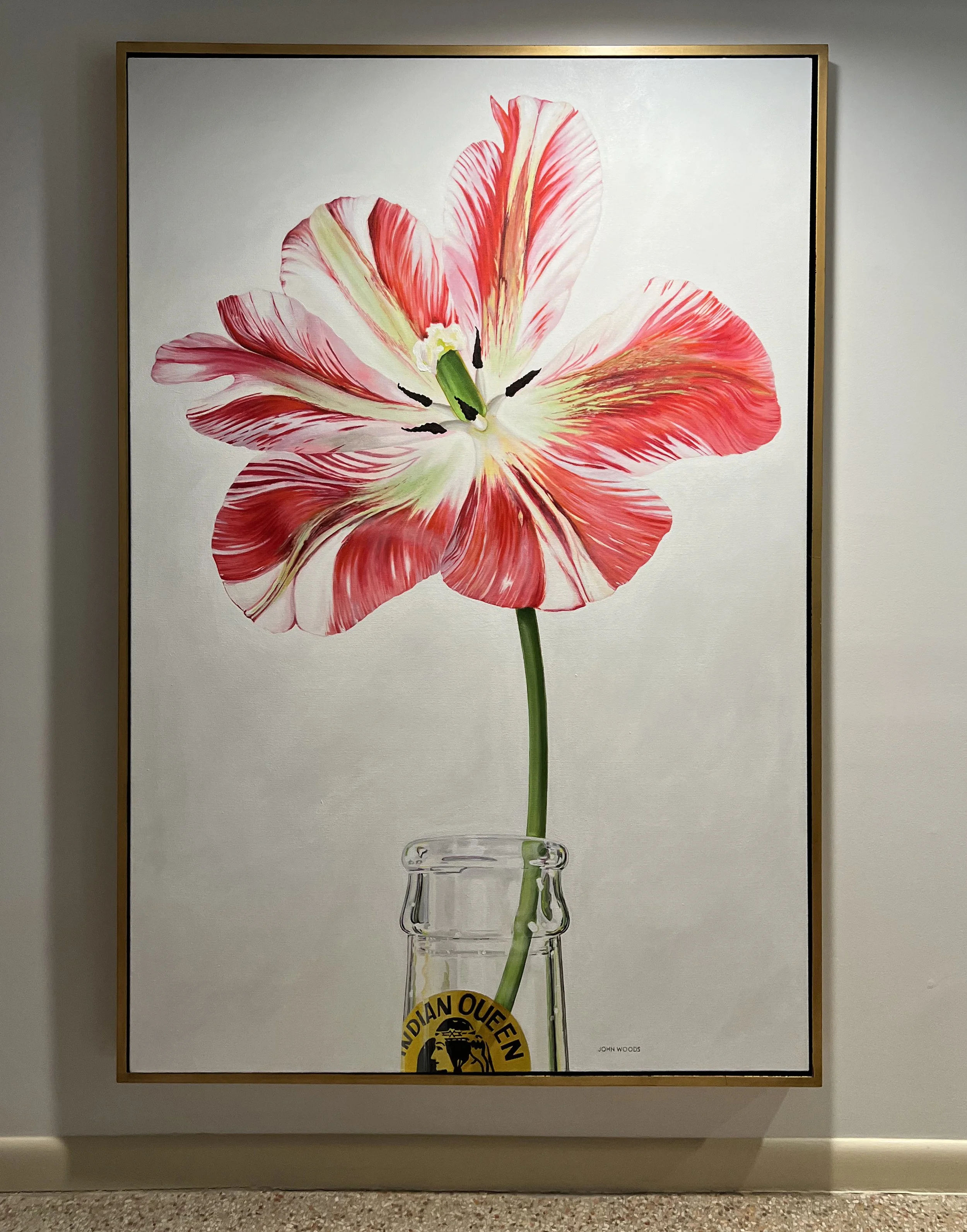 "Indian Queen Tulip" - Acrylic on canvas  82x48 inches 2013 - Private collection