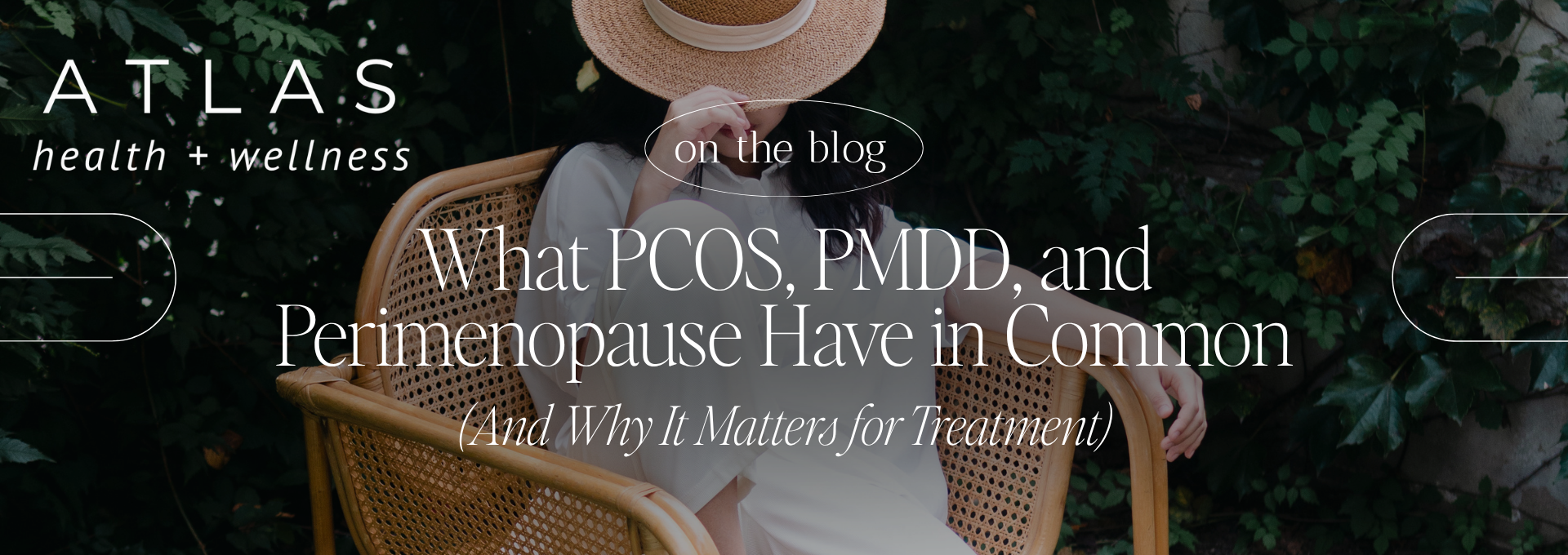 Blog header image for Atlas Health and Wellness post about the hormonal connection between PMOS PMDD and perimenopause