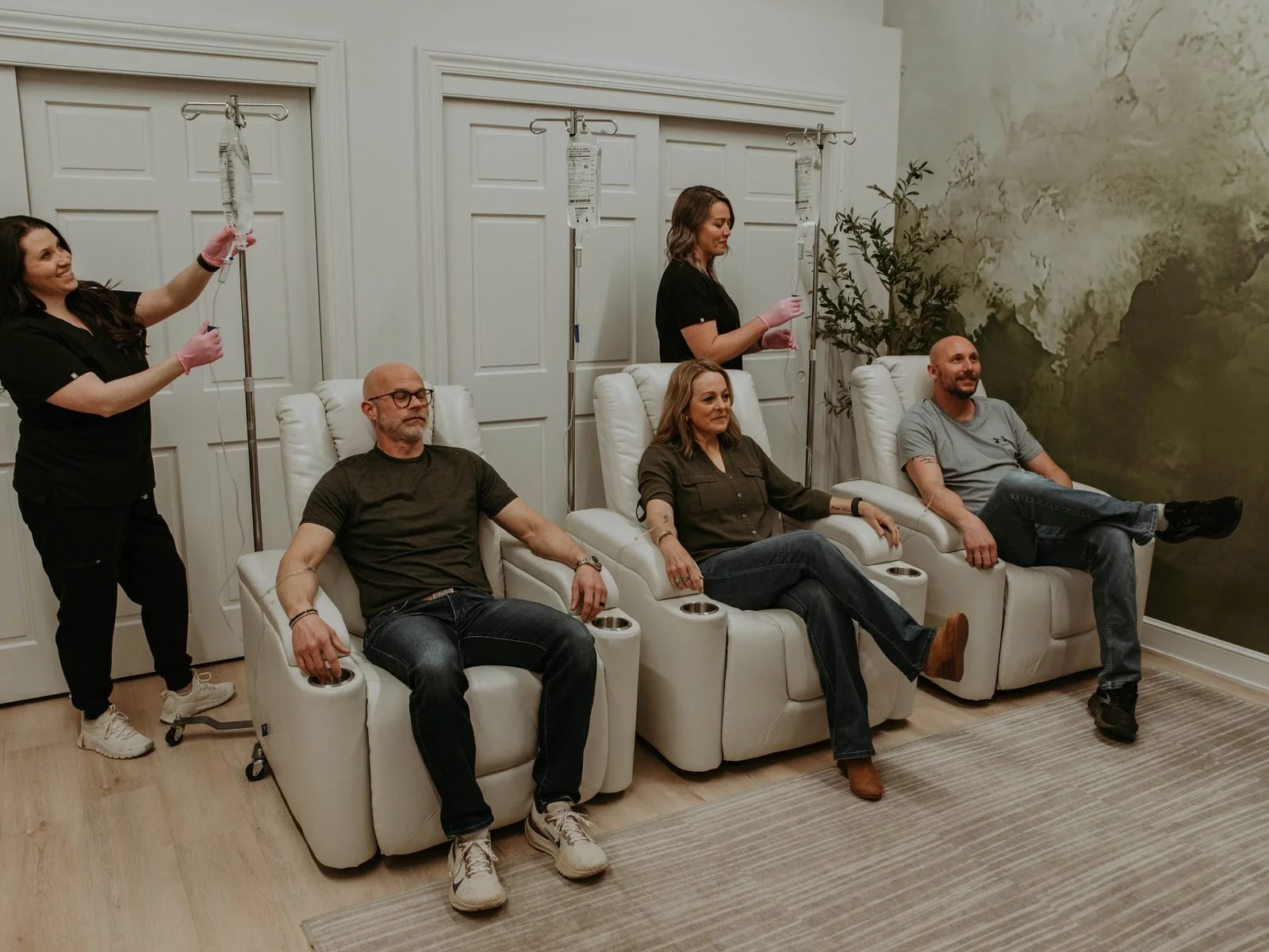 IV therapy recliners at Atlas Health and Wellness