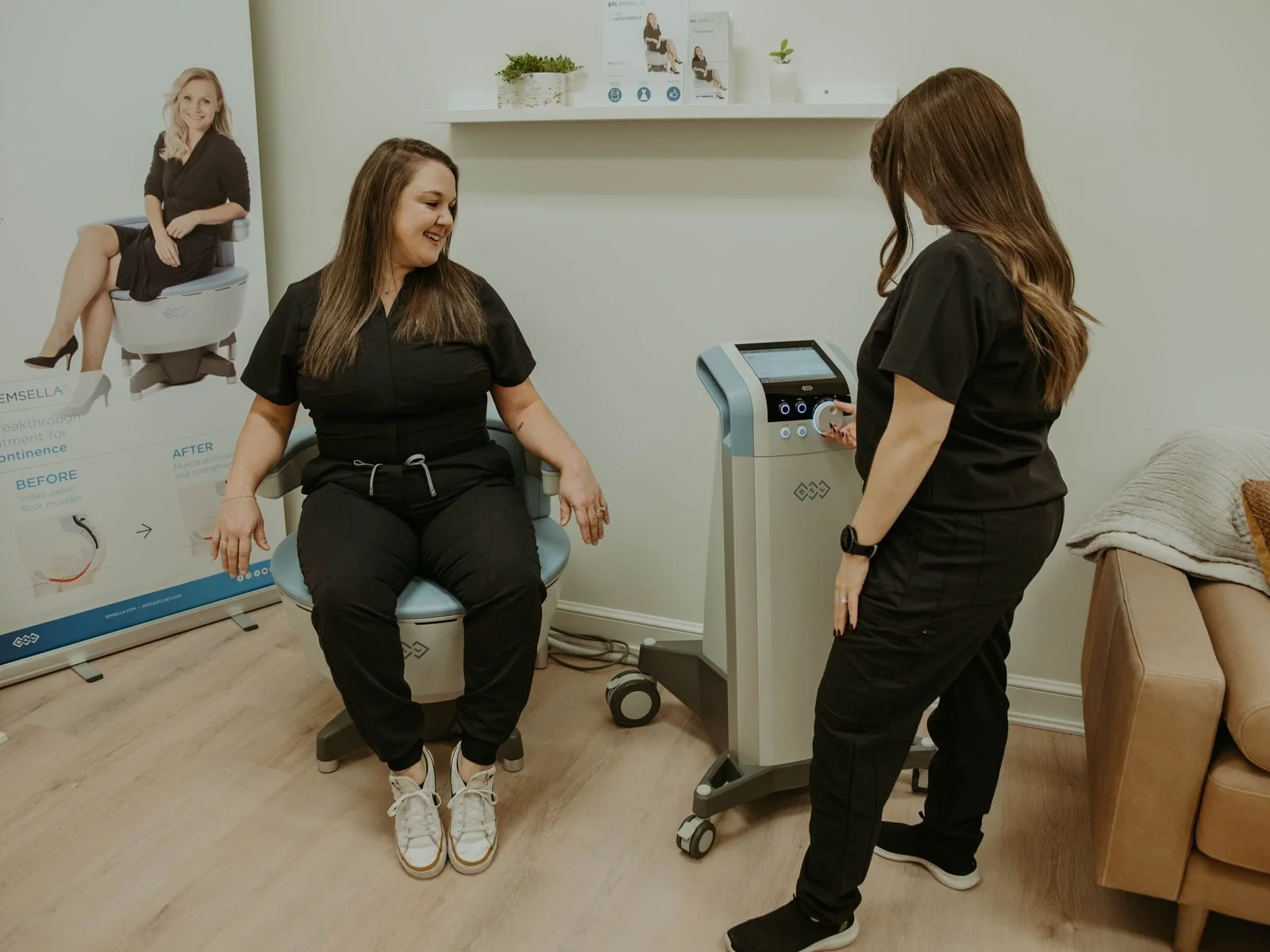 Emsella pelvic floor therapy consultation at Atlas Health and Wellness