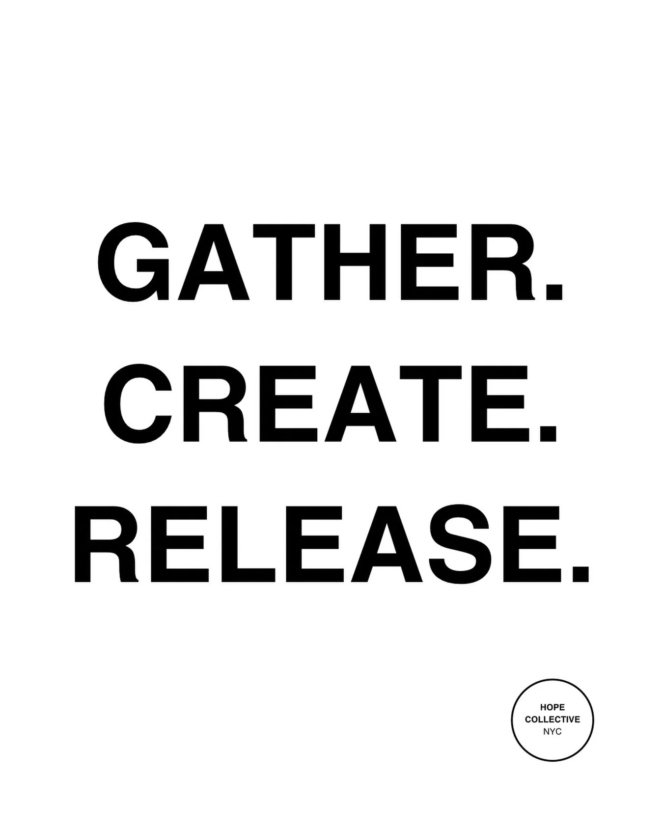 We like to keep things simple: Gather. Create. Release.
It&rsquo;s how we build community, make music, and share it with the world. Every project, every song, every event flows through that rhythm.
#HopeCollectiveNYC #GatherCreateRelease #ChristianMu