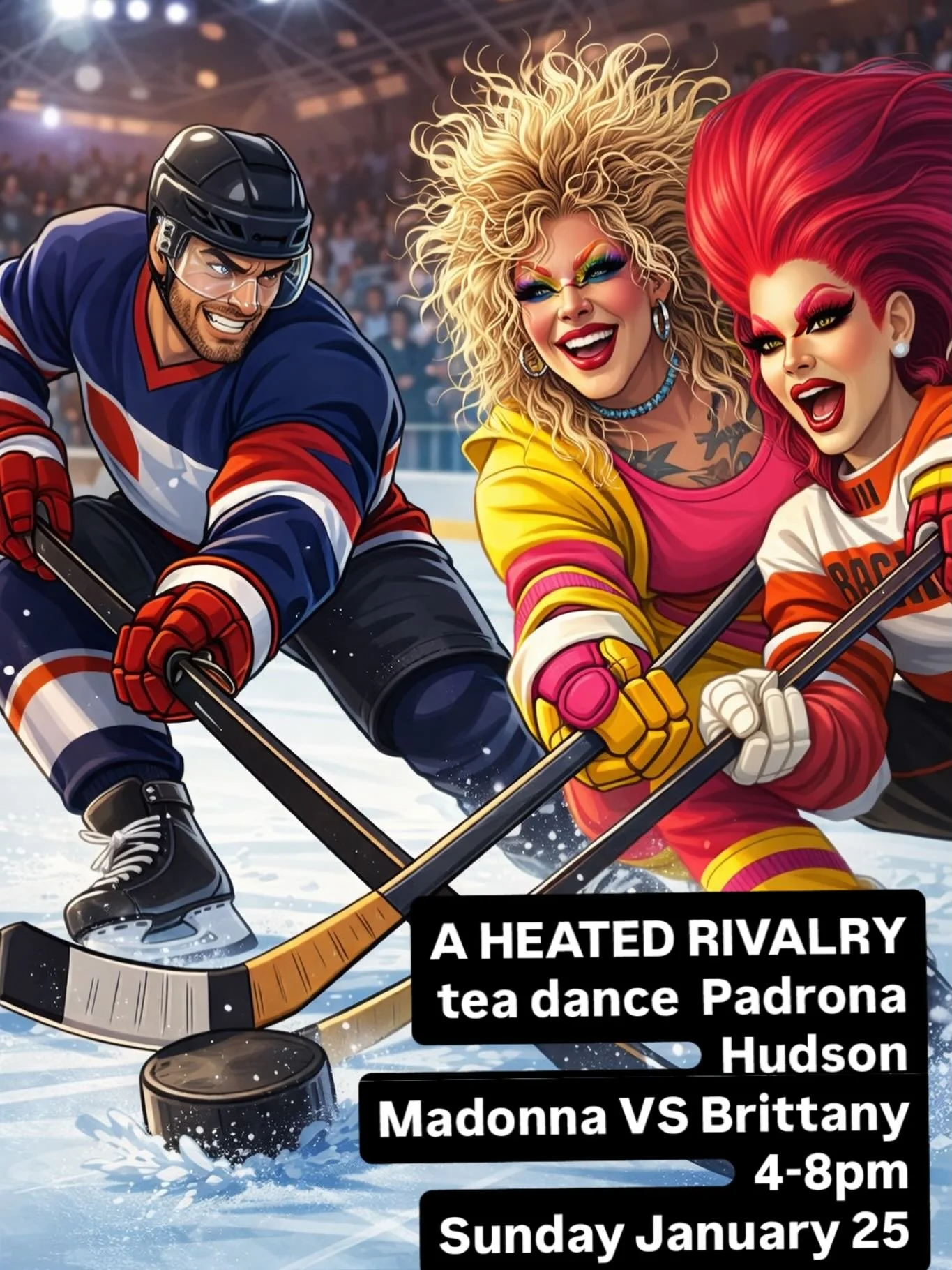 MADONNA vs BRITNEY: HEATED RIVALRY 🏒🔥💋

@mizzhunty + @justfor.friends_presents invite you into the arena for a steamy, pop-fueled showdown with Kristill Avalanche bringing the beats&mdash;inspired by Heated Rivalry &mdash; hockey boys, heart-eyes,