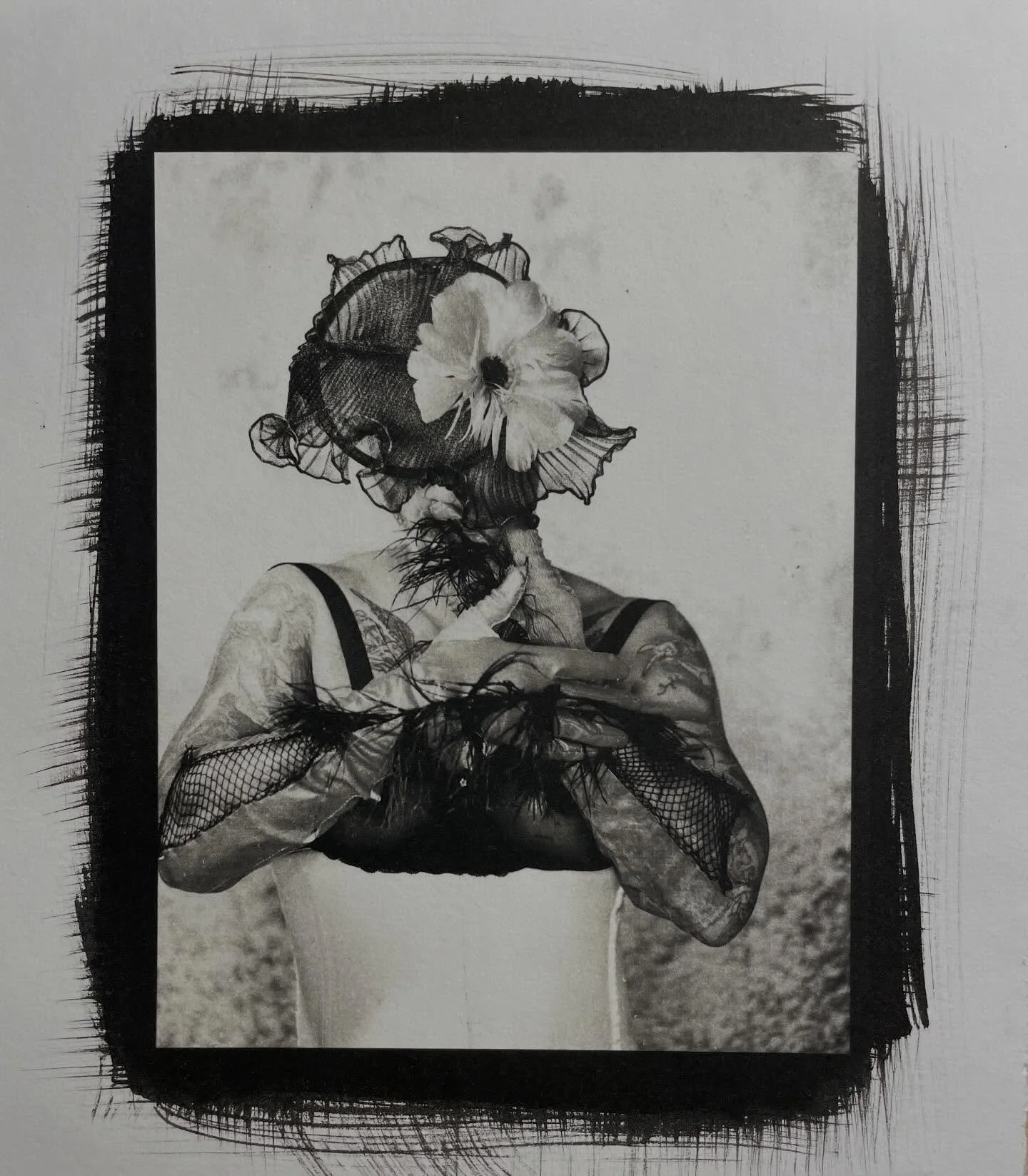 Platinum print on water color paper. 
#selfportrait
#drag #hat #artforsale
Www.xtian-nyc.com