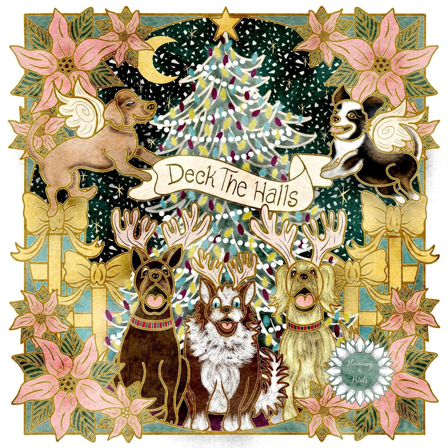 ❄️✨TINSEL TOWN HOUNDS✨❄️
Day 10 of Jehane&rsquo;s Twelve Days of Christmas!

Inspired after my own hounds.  Scroll to see my pups dressed in there holiday best:)

Available for licensing😊

#jehanestwelvedaystinseltownhounds
#jehanestwelvedays2025
#j