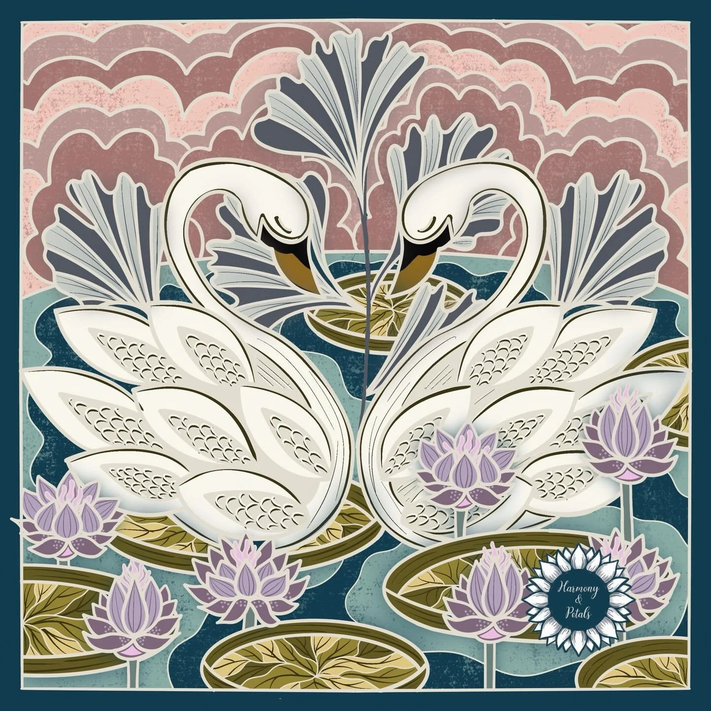 💕SWANS - if birds had wedding vows, Swans wrote them&hellip;💕 
#LoveBirdsArtChallenge2026

This pair is reciting their vows of lifelong partnership, devotion, and peace among the lotus flowers, a bloom that represents renewal, harmony, and spiritua