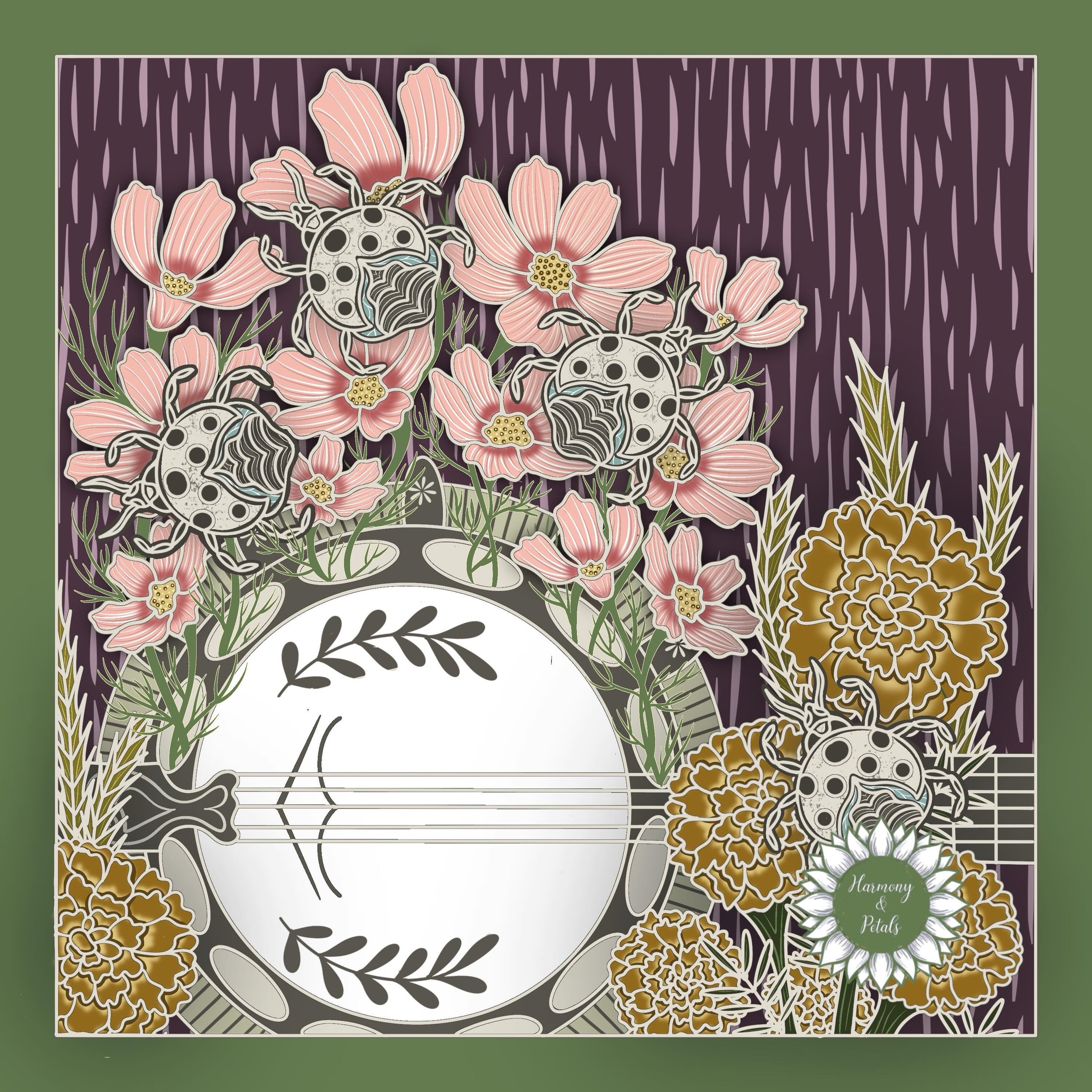 💐Beetles &amp; Cosmos🌞

This week #bugsinbloom2026 is inspired by summer gardens, cosmos flowers, folk music, and the tiny garden guardians hidden among the blooms.

I love creating nature-inspired art that is whimsical, colorful and a little nosta