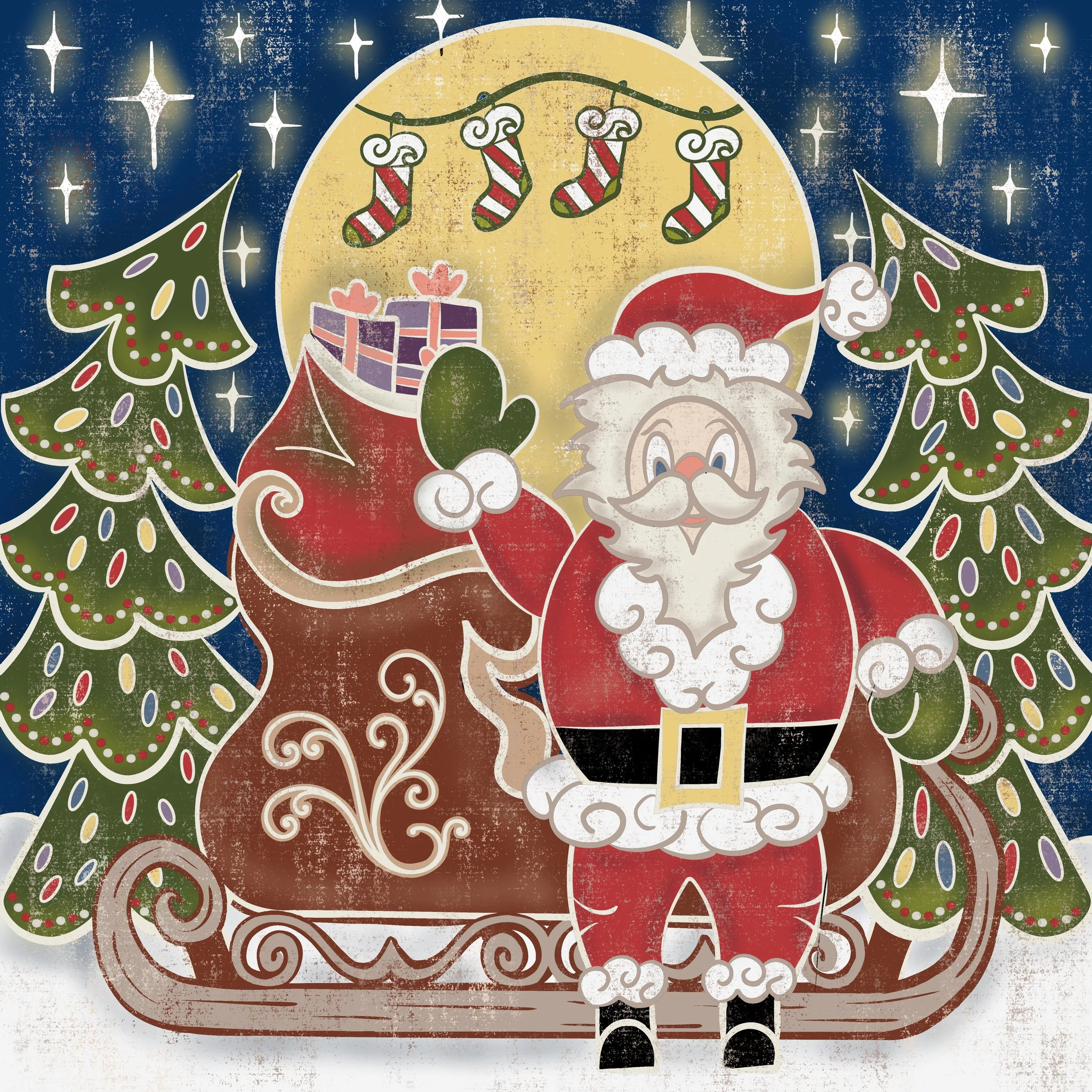 Night Before Christmas Santa Sleigh