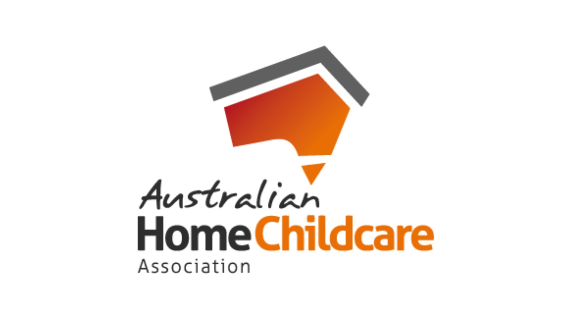 Logo of the Australian Home Childcare Association featuring an abstract house and text.