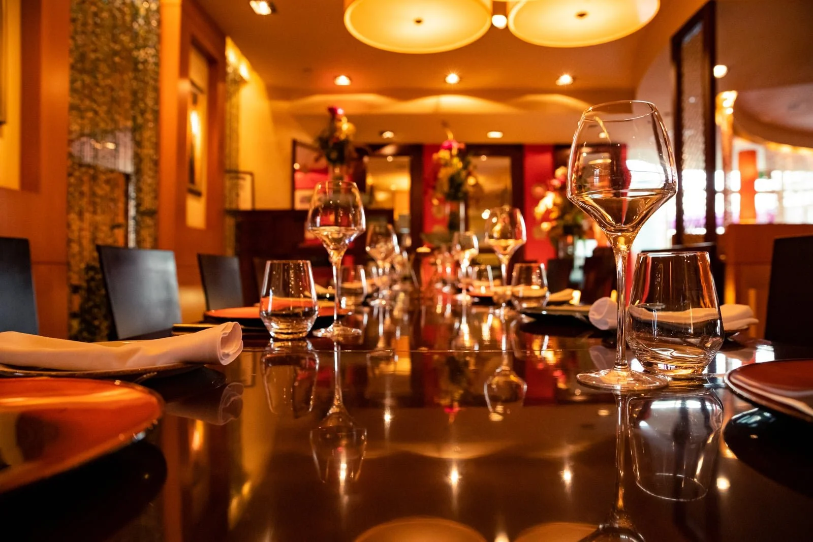 Table set at fine dining restaurant Pera Mezze House in Roseville