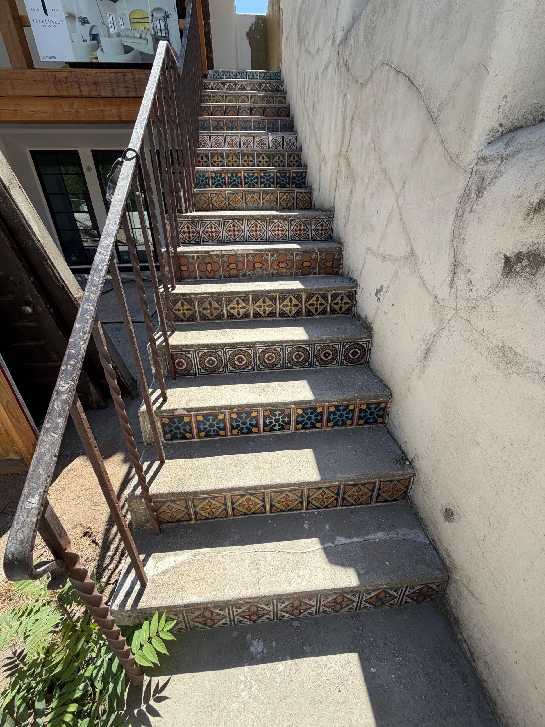 Unique moroccan tile on the front of exterior steps