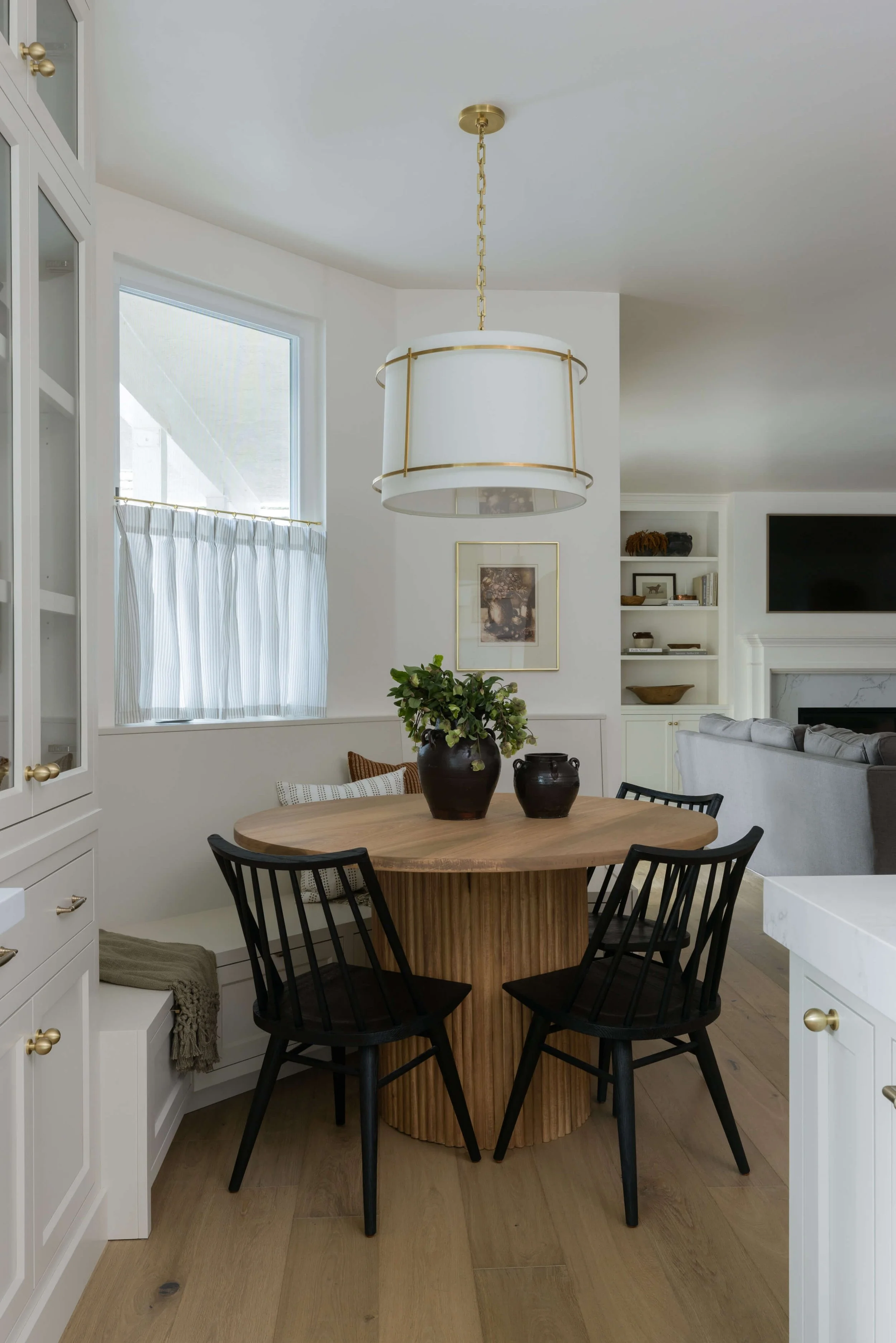 A cozy kitchen breakfast nook in a contemporary Granite Bay kitchen renovation