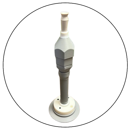 A lighted scleral lens insertion stand