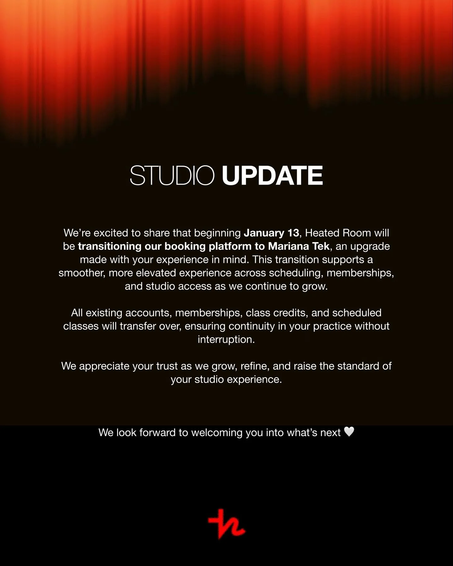 Please email peyton@heatedroom.com with any questions, thank you 🧡