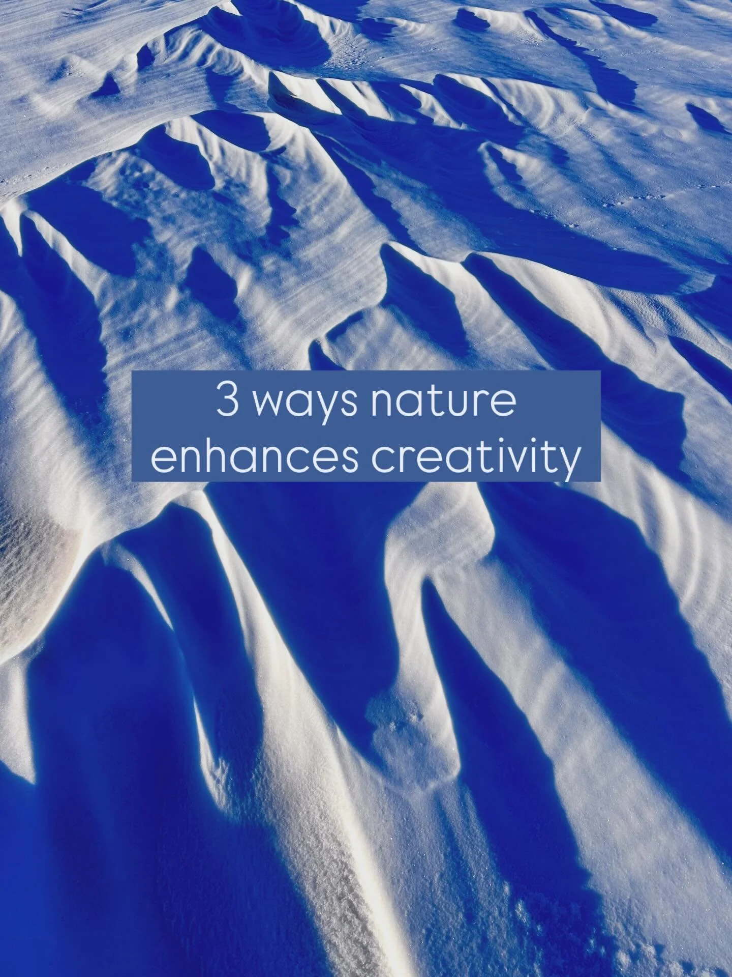 Feeling stuck? 💬

Step outside. Just 25 minutes in nature can spark new ideas and help your mind wander where creativity lives ❄️

These snowdrifts felt like walking on the moon - a simple reminder that nature is the ultimate creative guide ✨