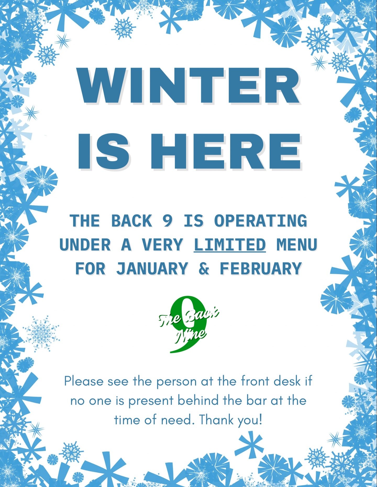 With the Winter months here, we just wanted you to know 🥶

As always, thank you for your continued support, and here&rsquo;s to hoping that Spring comes sooner than later! #acgc #golf #winter #backnine #bar