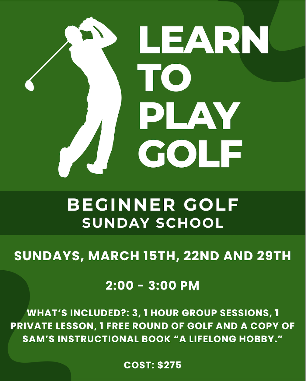Beginner Golf Sunday School, Session 3