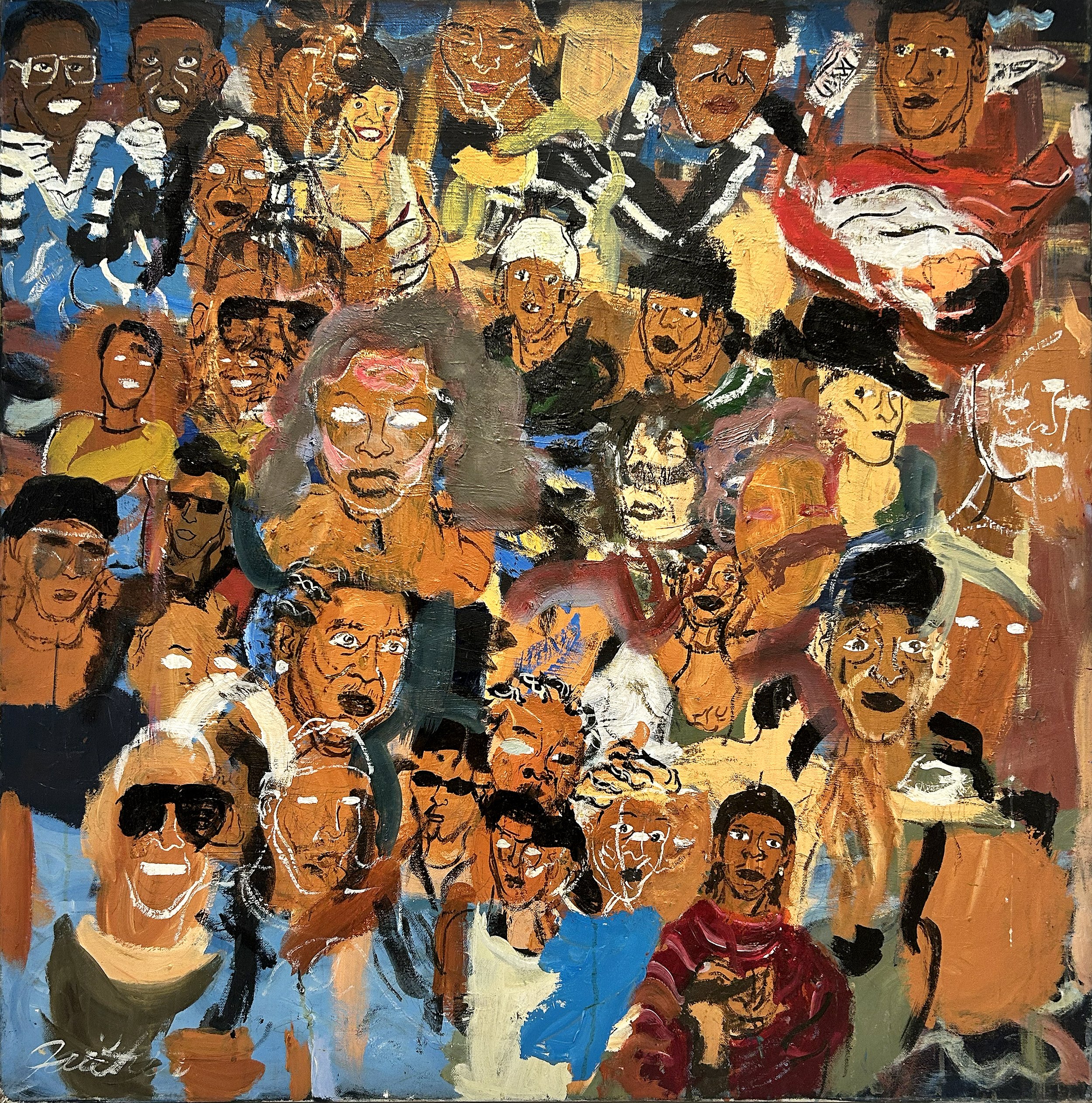 Jaither West, History of Breakdancing, nd. Acrylic on canvas.