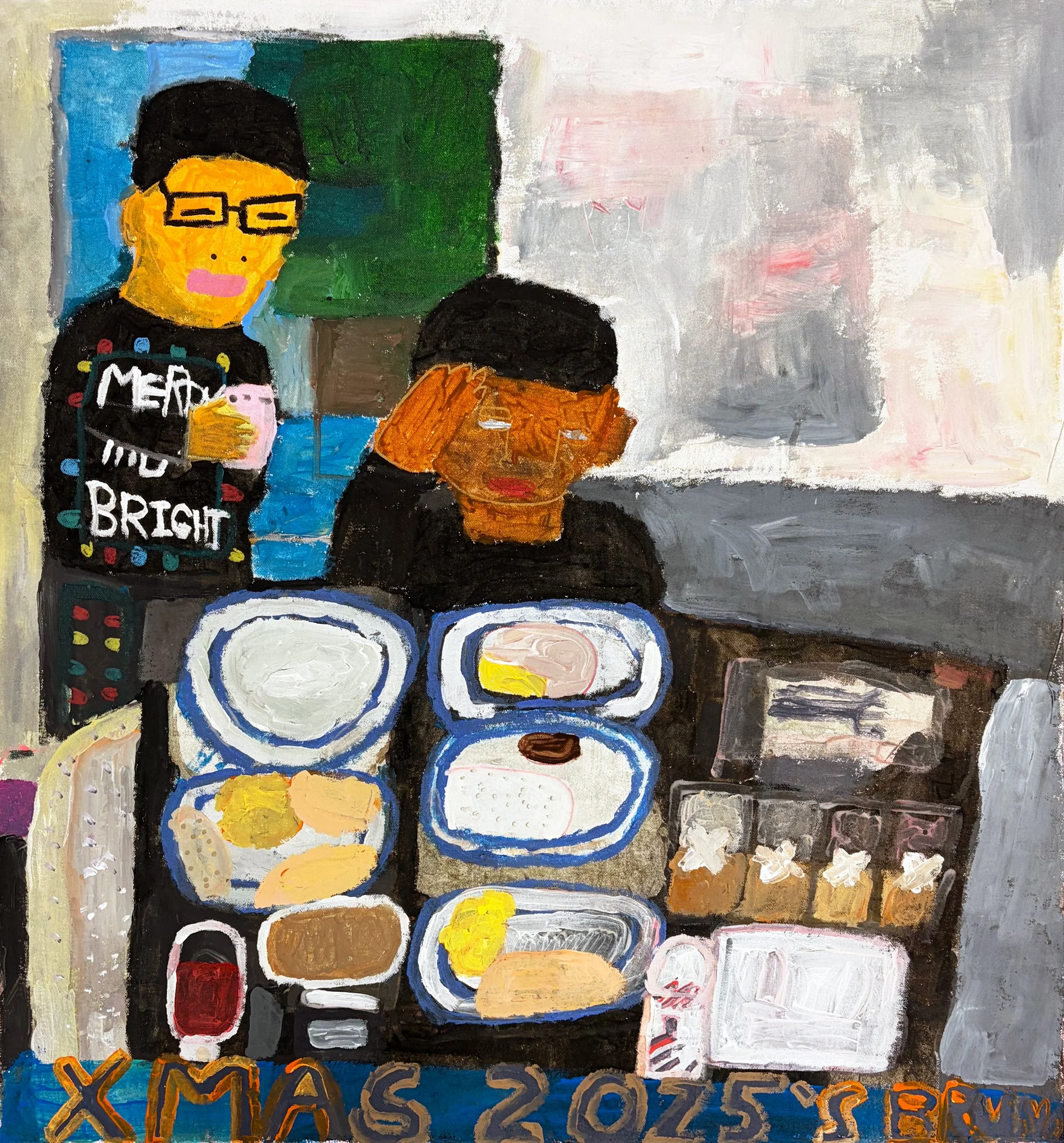 Eric Stewart, Xmas 2025 Brunch, 2026. Acrylic on canvas.