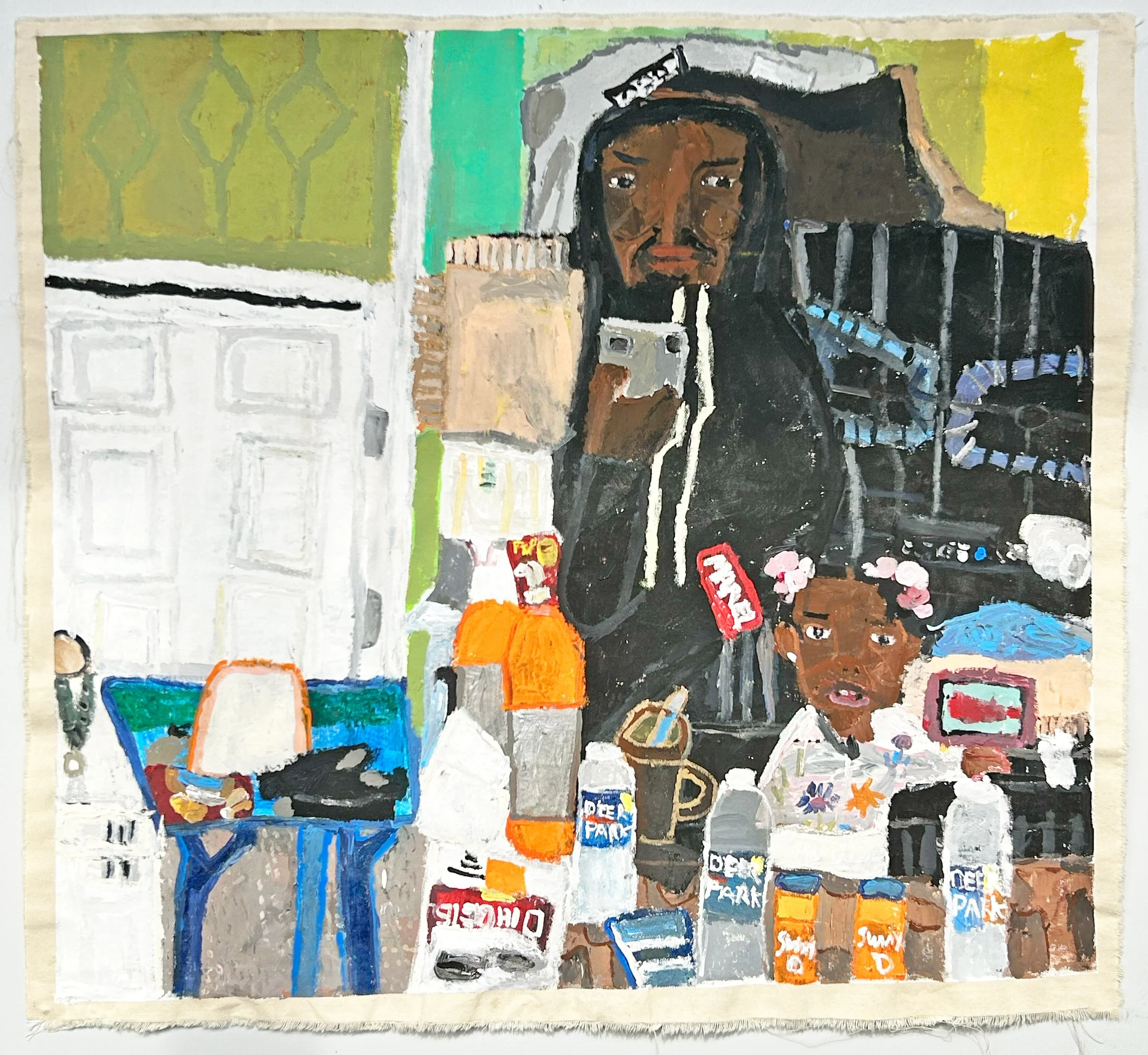 Eric Stewart, Breakfast, 2026. 36 x 38 in, acrylic on canvas.
