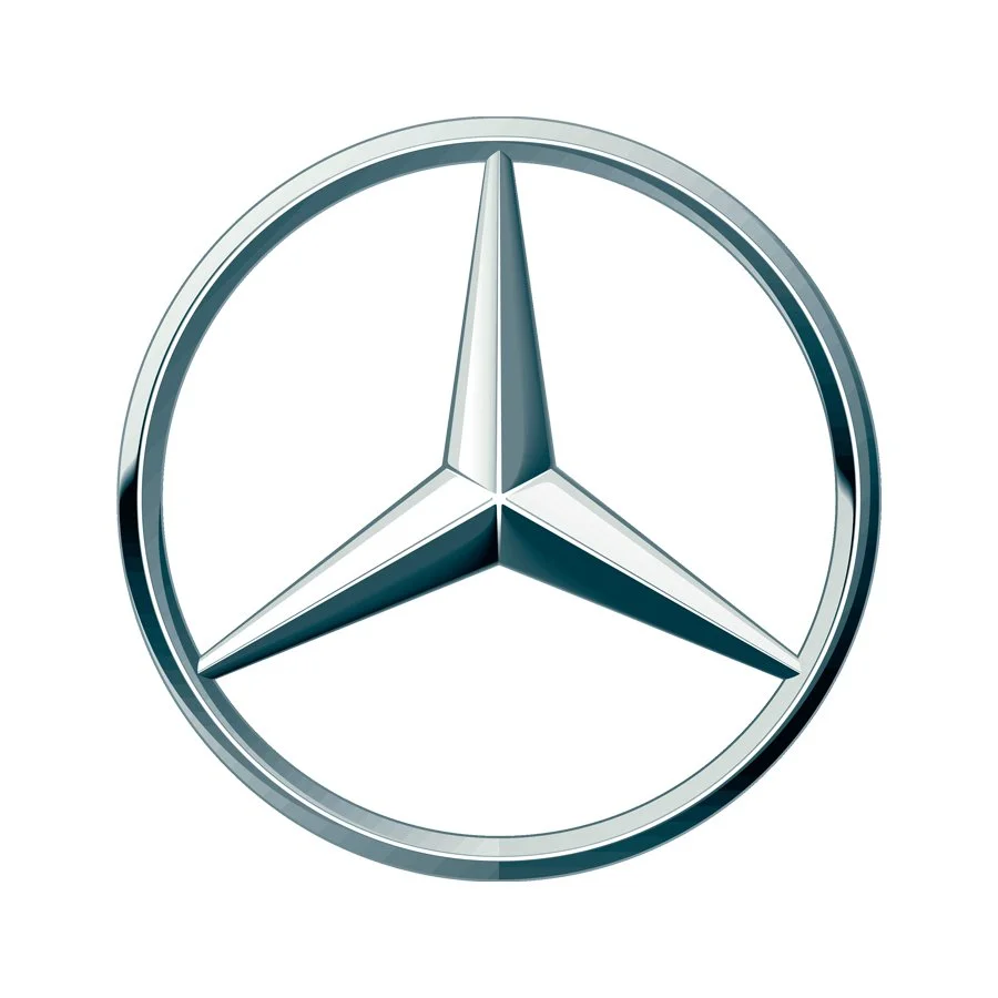 Mercedes-Benz logo with a silver star inside a circle.