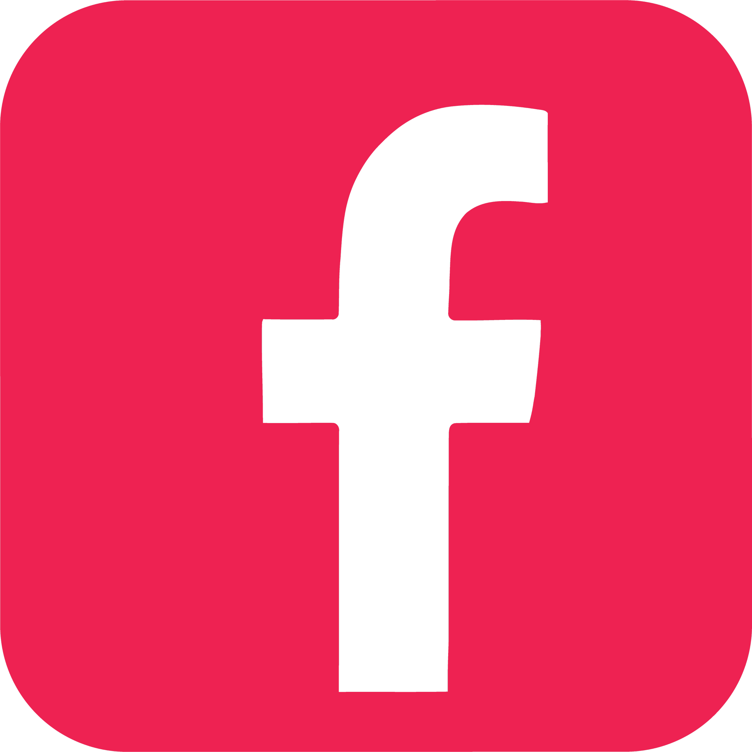 Facebook logo with a black F on a red rounded square background.