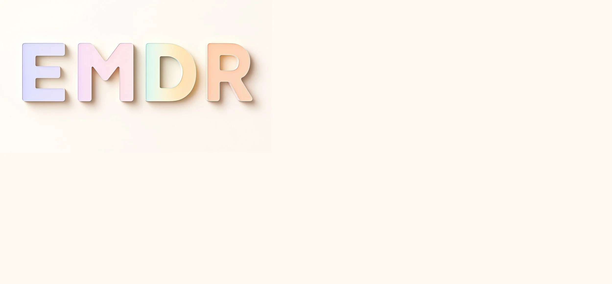 Pastel-colored letters spelling 'EMDR' on a light background.