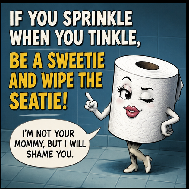 If you sprinkle when you tinkle
