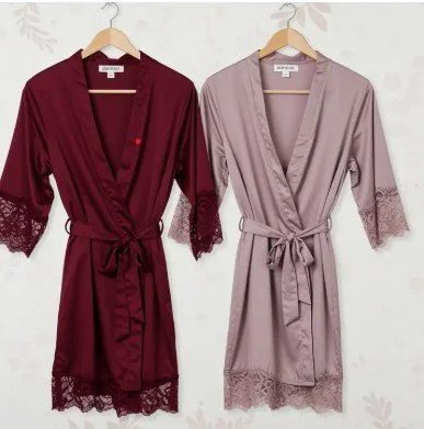 FAIRE Bridesmaid getting ready satin lace robe 2.jpg