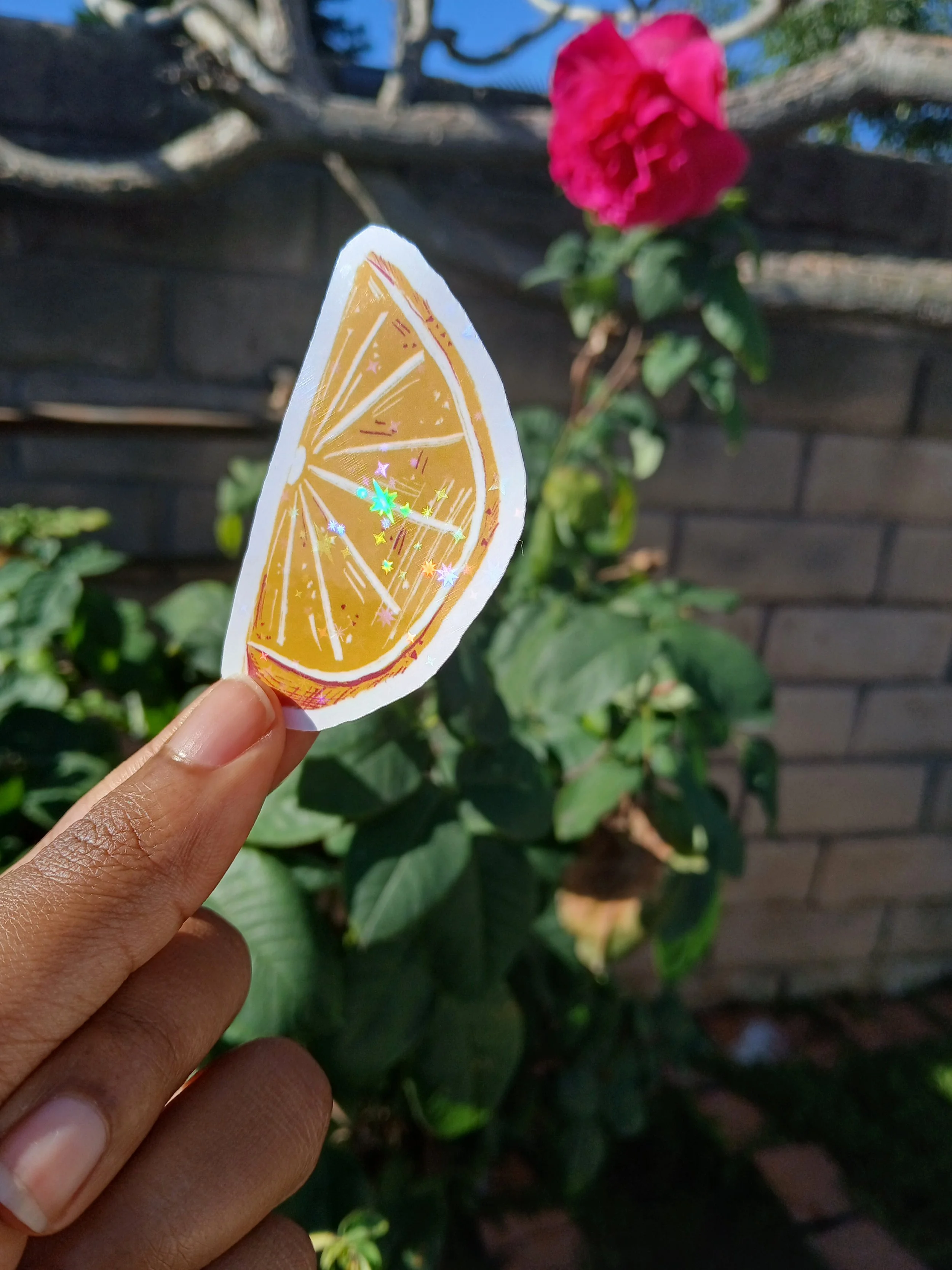 Sour Lemon Fruit Themed Glitter Sticker Pack