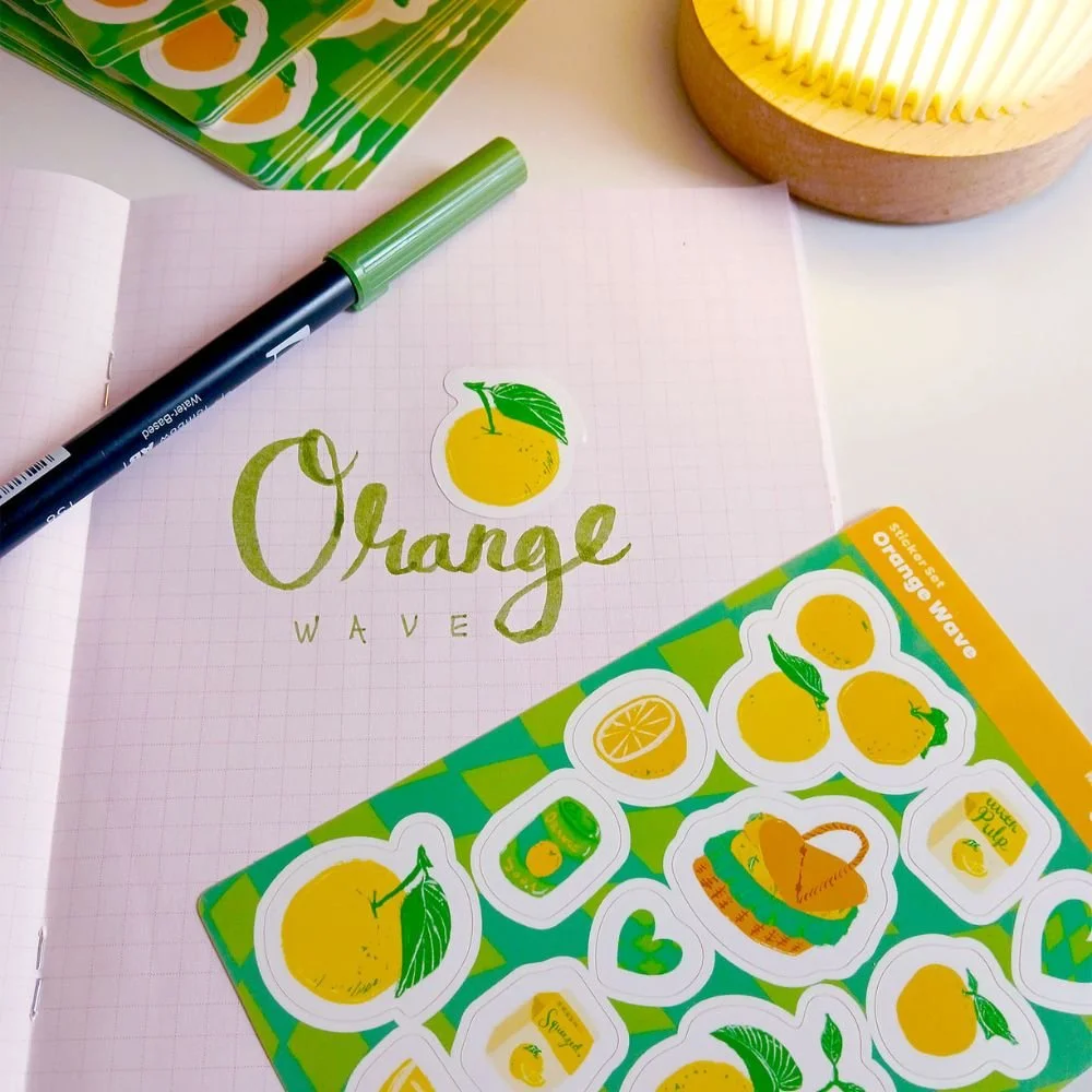 Orange Sticker Sheet with Orange Journaling Supplies.jpg