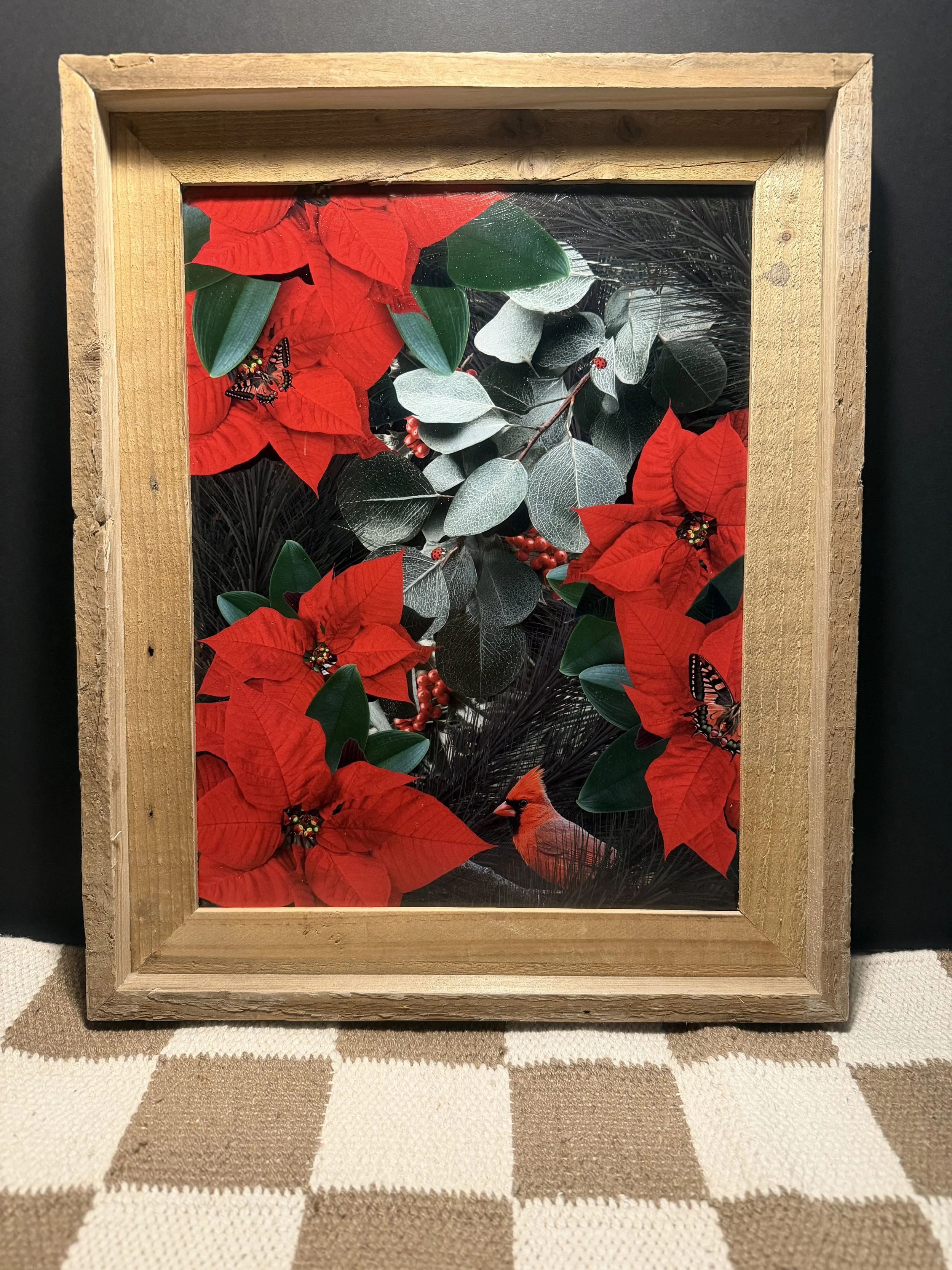 Poinsettia Framed Art 16x20
